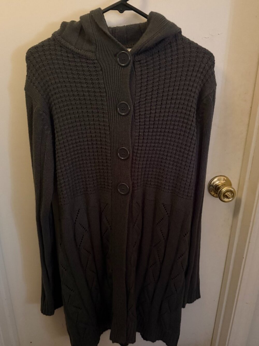 Caren Sport Gray Hooded Sweater Dress W 2X